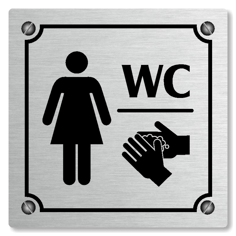 WC ženy, 118x118mm, stříbrná, Kansas